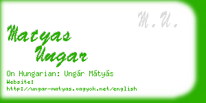 matyas ungar business card